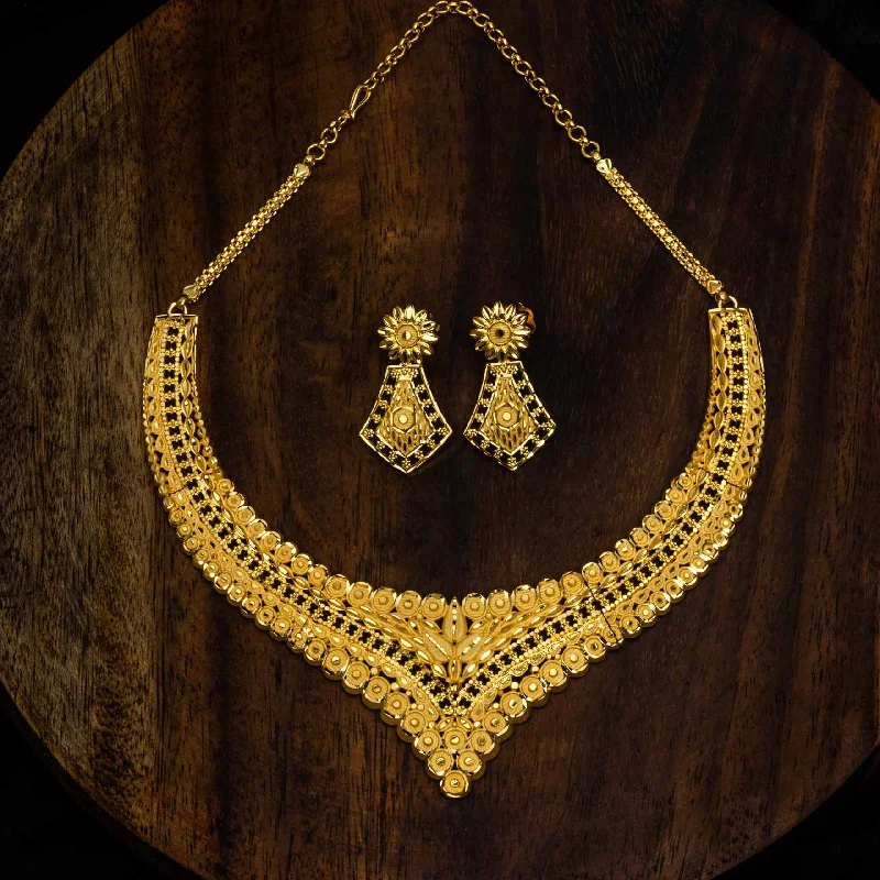 Golden Necklace With Stud PGNS12-085,PGHST10-061