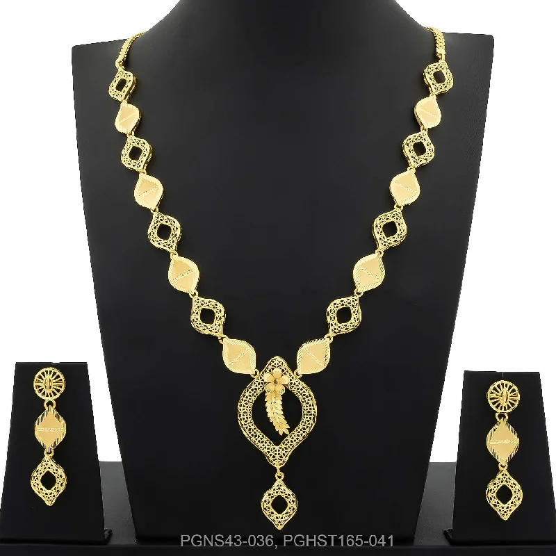 Golden Necklace with stud PGNS43-036, PGHST165-041