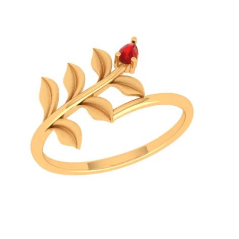 Leaf Motif Gold Ring