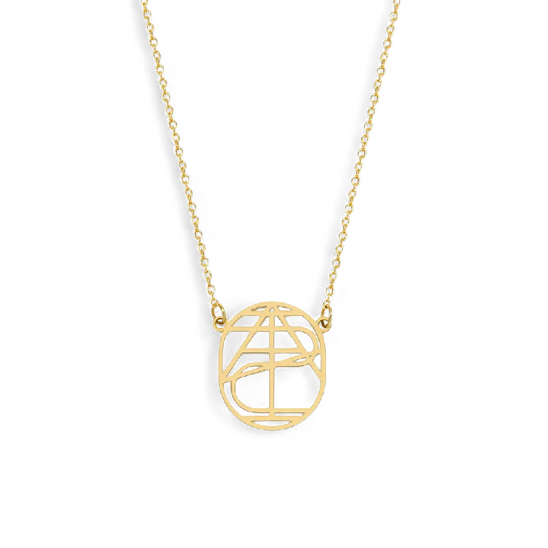 Circular Minimalist Monogram Name Necklace