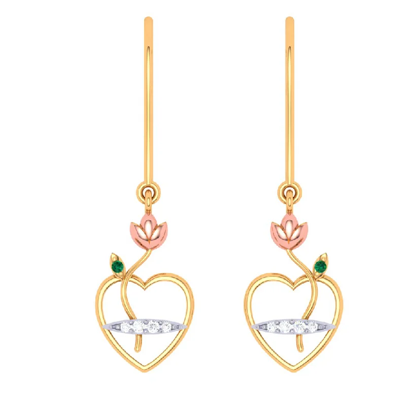 Nature-inspired Gold & Diamond Earring