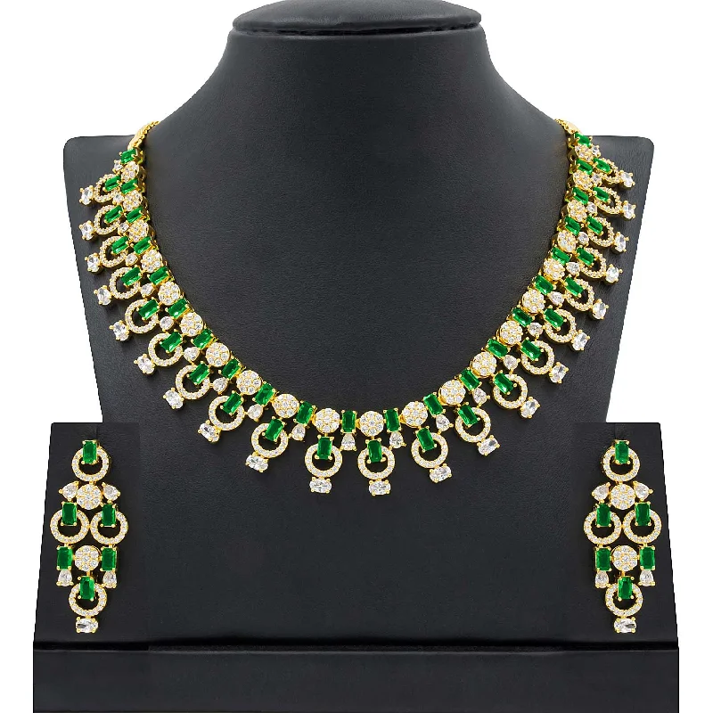 PREMIUM STONE NECKLACE SHORT WITH STUD PMSNS10WG-009, PMSHST14WG-002