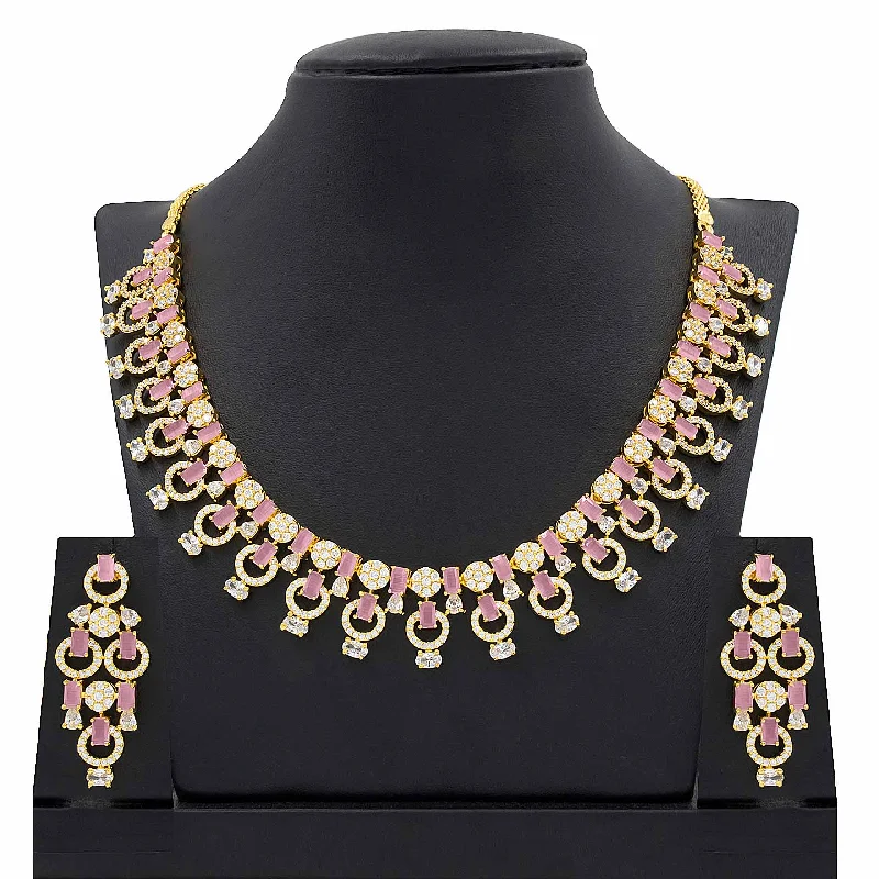 PREMIUM STONE NECKLACE SHORT WITH STUD PMSNS10WPN-009, PMSHST14WPN-002