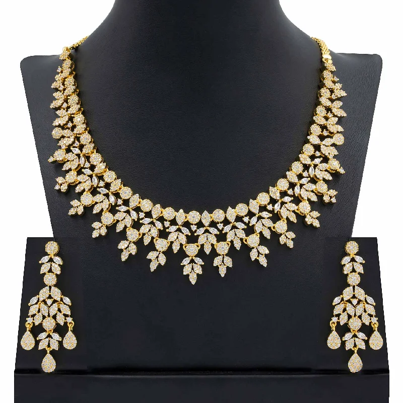 PREMIUM STONE NECKLACE SHORT WITH STUD PMSNS14W-0021, PMSHST15W-003