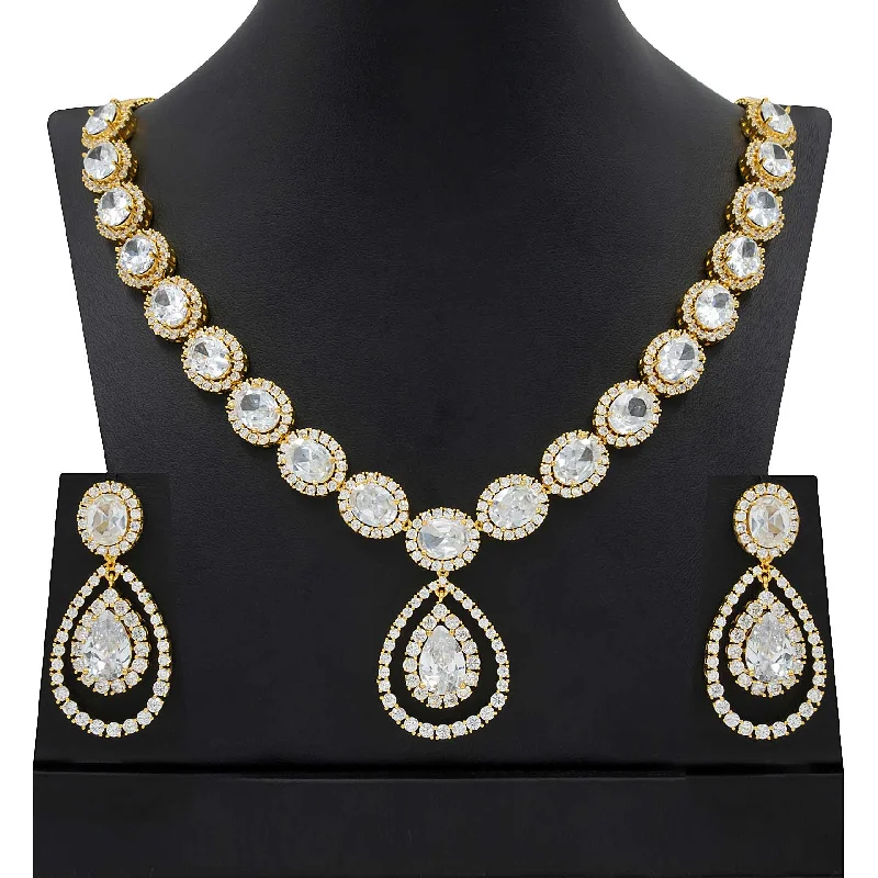 PREMIUM STONE NECKLACE SHORT WITH STUD  PMSNS17W-009, PMSHST28W-082