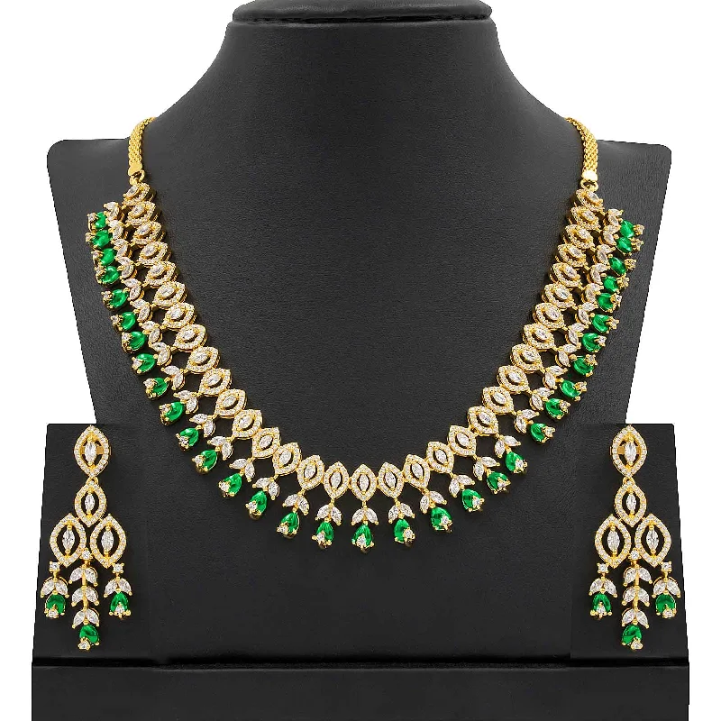 PREMIUM STONE NECKLACE SHORT WITH STUD PMSNS55WG-0021, PMSHST15WG-052