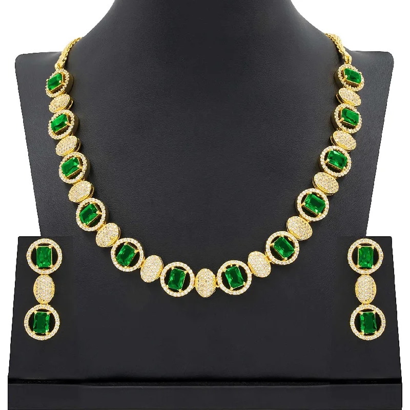 PREMIUM STONE NECKLACE SHORT WITH STUD PMSNS28WG-009, PMSHST60WG-082