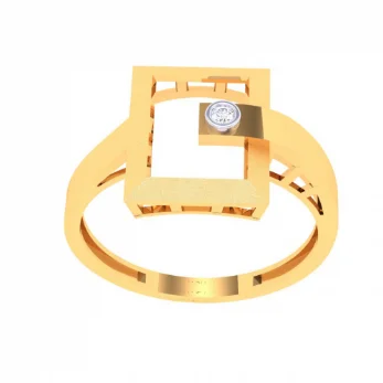 Square Shape Male Gold Ring With Yellow Stone\
from Goldlite Collection