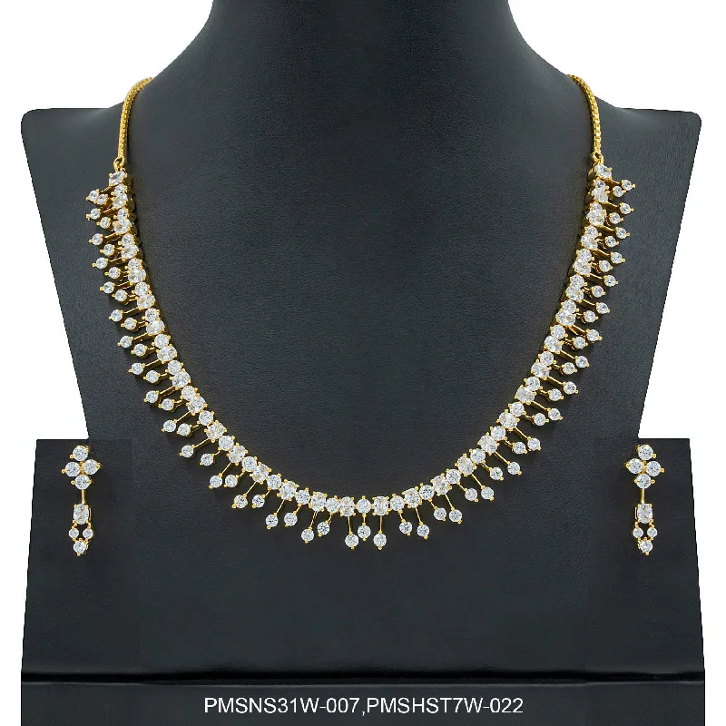 Stone Necklace with Stud PMSNS31W-007,PMSHST7W-022