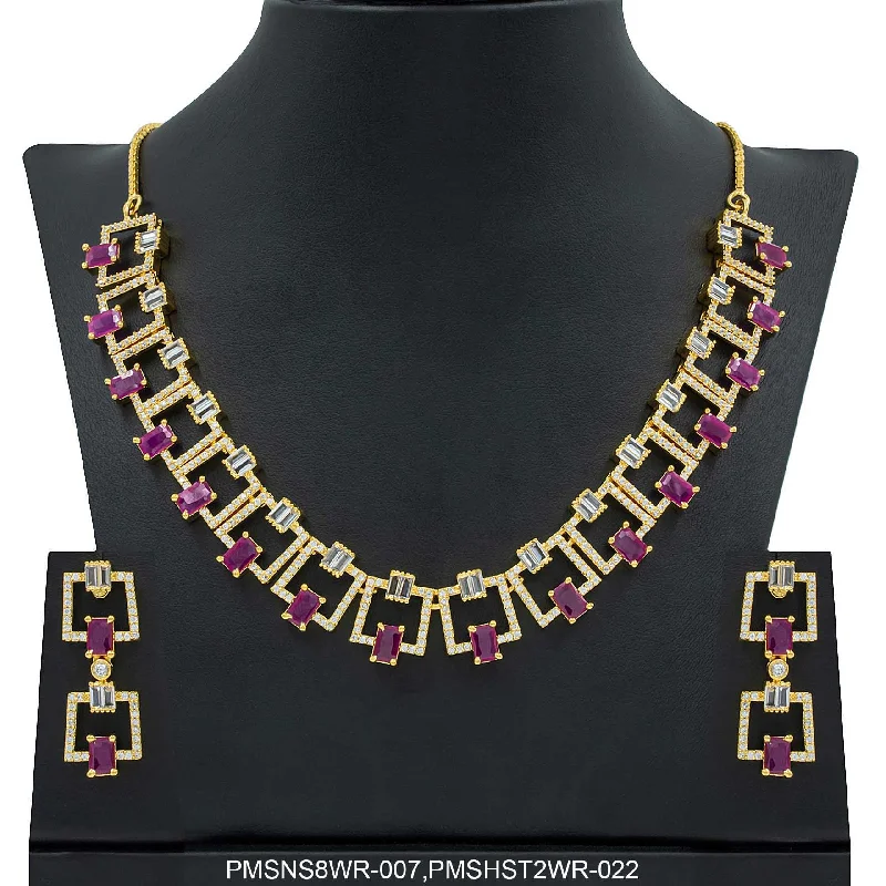 Stone Necklace with Stud PMSNS8WR-007,PMSHST2WR-022