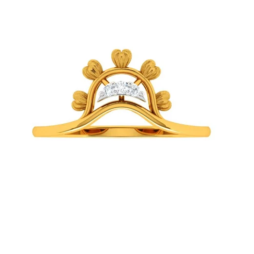 Stone Studded Fashionable Designed 22KT Women's Gold Ring